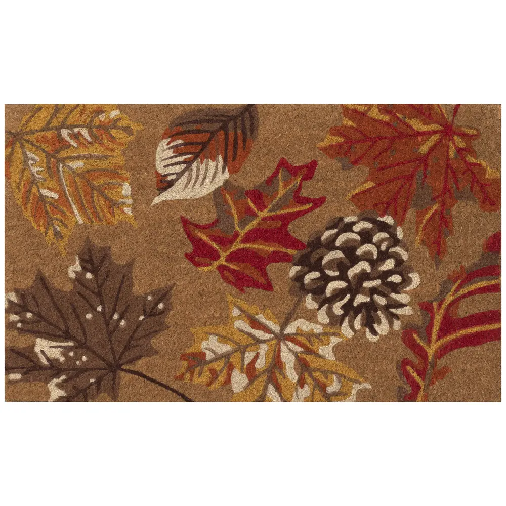 Liora Manne Natura Falling Leaves Outdoor Mat Natural 2' x 3'