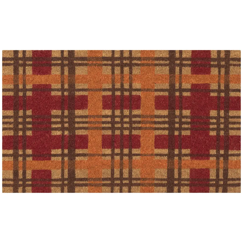 Liora Manne Natura Plaid Outdoor Mat Autumn 1'6