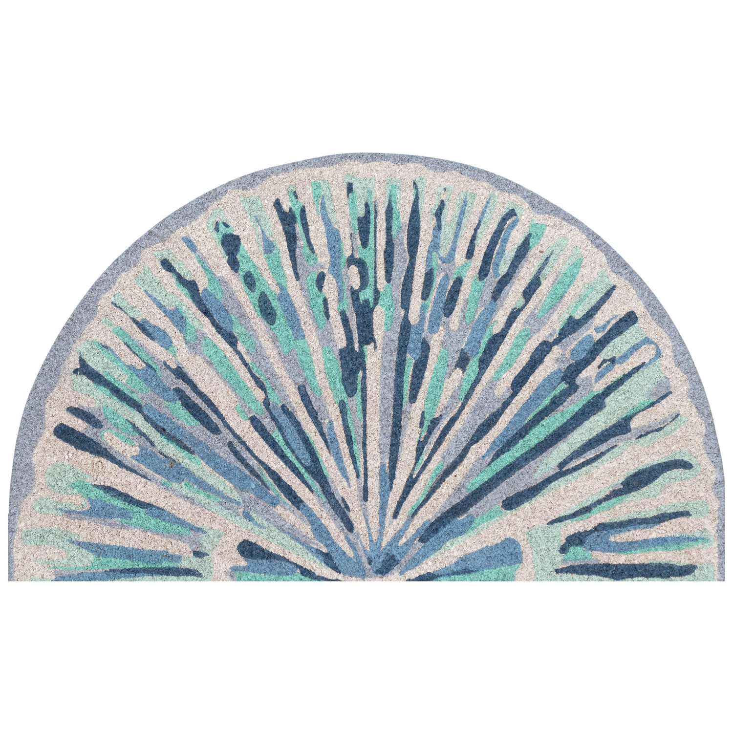 Liora Manne Natura Scallop Outdoor Mat Aqua 1'6