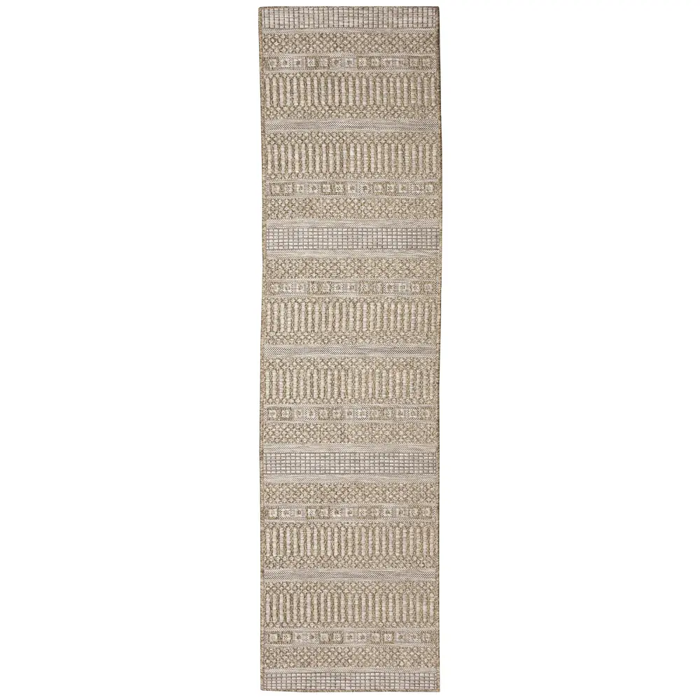 Liora Manne Orly Stripe Indoor/Outdoor Area Rug Natural 1'11