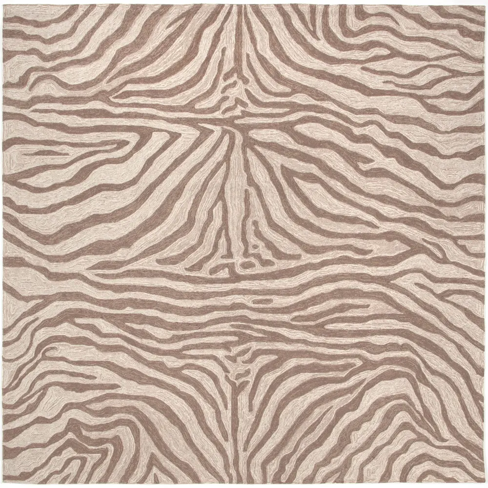 Liora Manne Ravella Zebra Indoor/Outdoor Area Rug Brown 8' Square