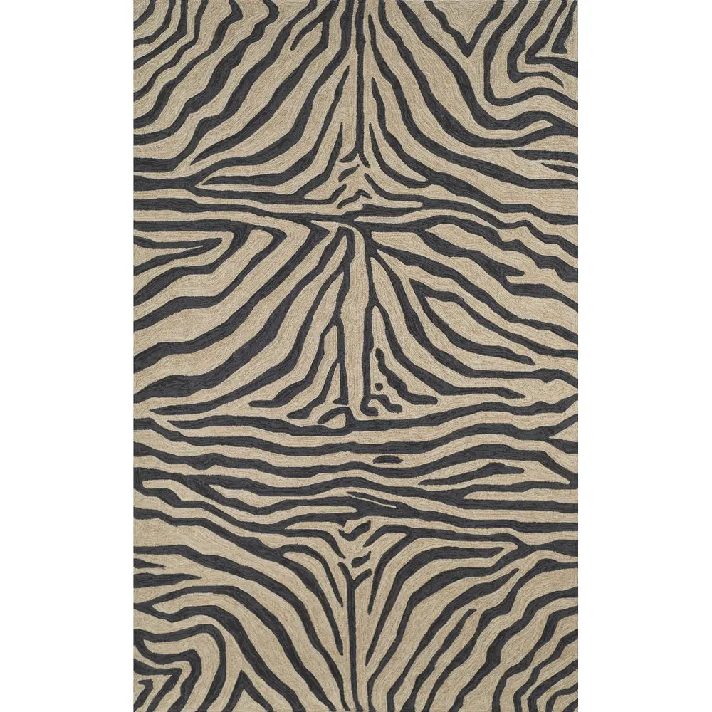 Liora Manne Ravella Zebra Indoor/Outdoor Area Rug Black 7'6