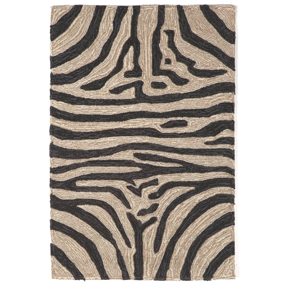 Liora Manne Ravella Zebra Indoor/Outdoor Area Rug Black 2' x 3'