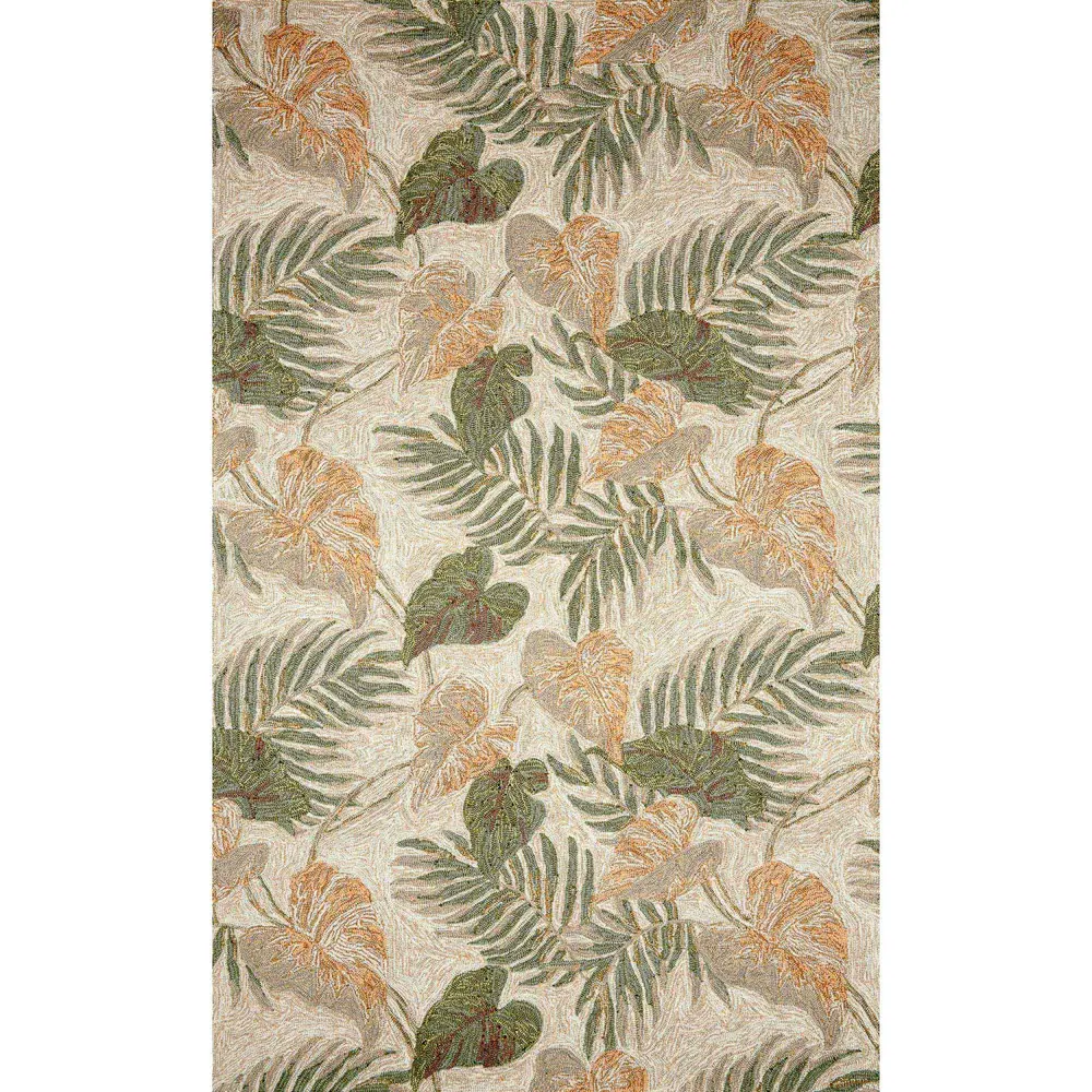 Liora Manne Ravella Tropical Leaf Indoor/Outdoor Area Rug Neutral 3'6