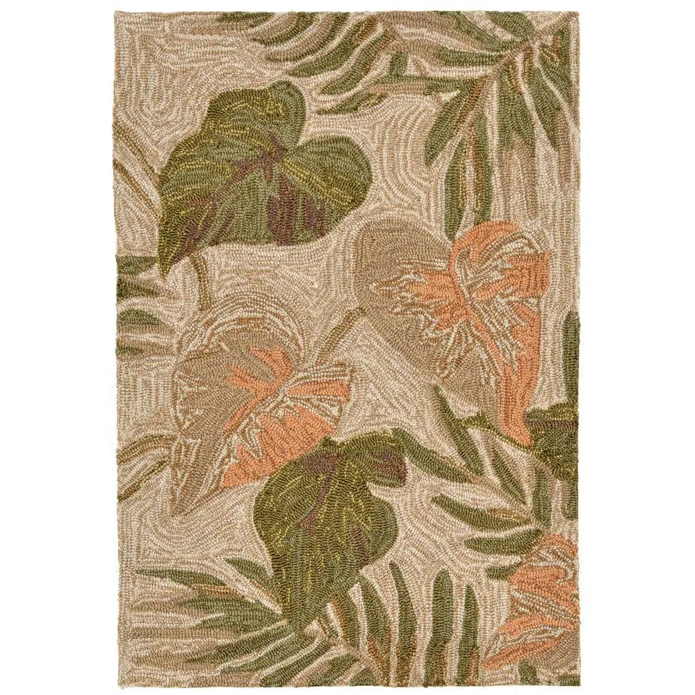 Liora Manne Ravella Tropical Leaf Indoor/Outdoor Area Rug Neutral 2' x 3'