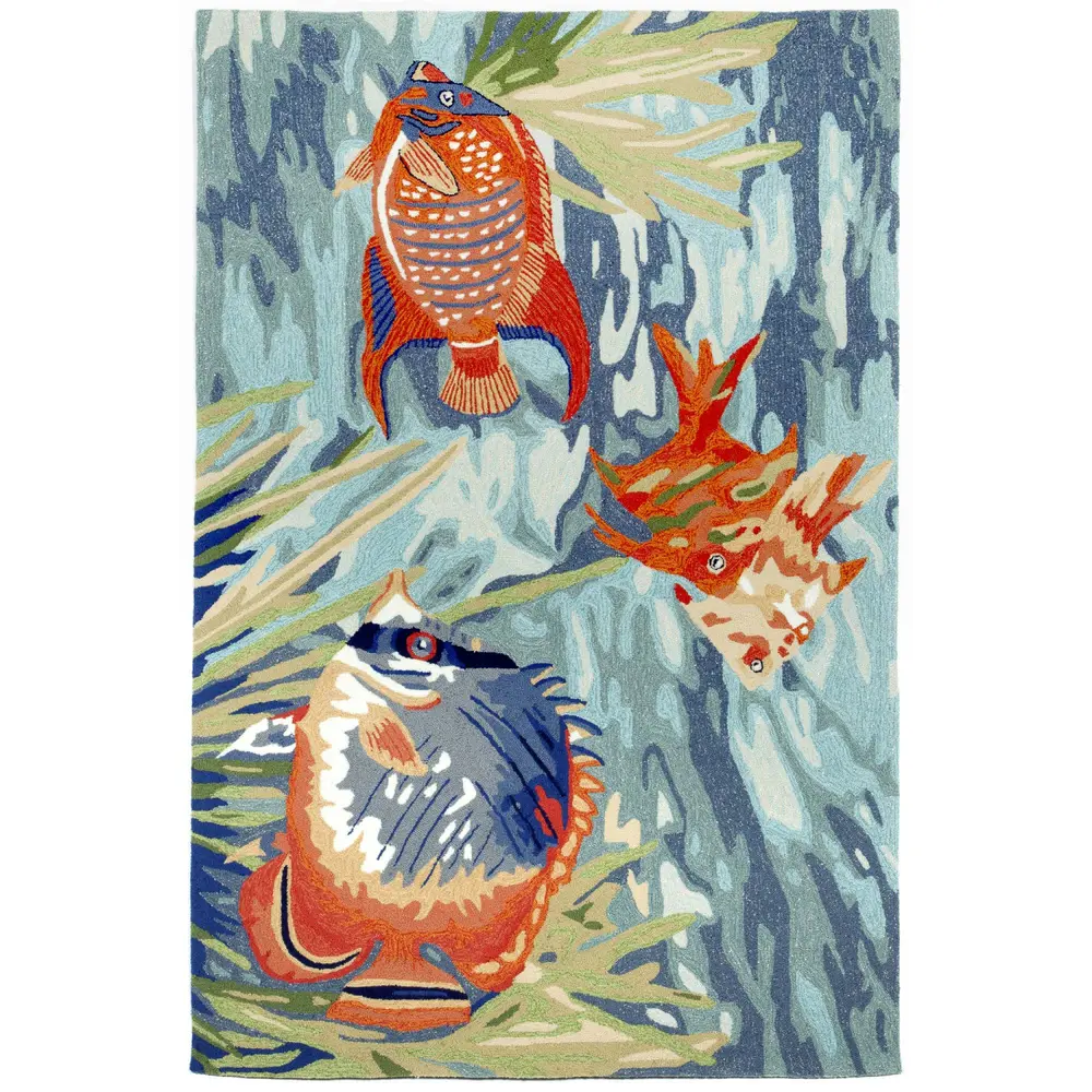 Liora Manne Ravella Tropical Fish Indoor/Outdoor Area Rug Ocean 5' x 7'6