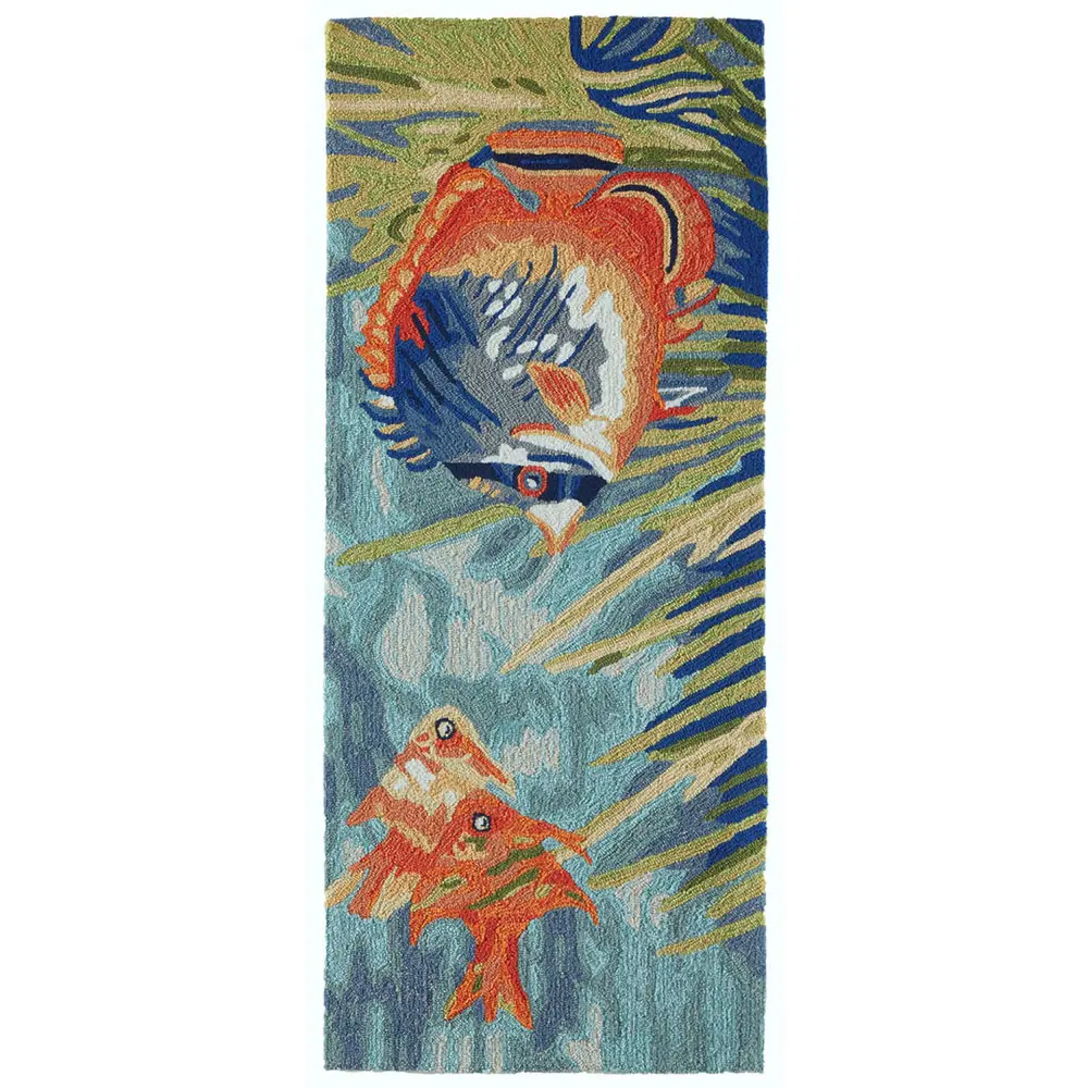 Liora Manne Ravella Tropical Fish Indoor/Outdoor Area Rug Ocean 2' x 5'