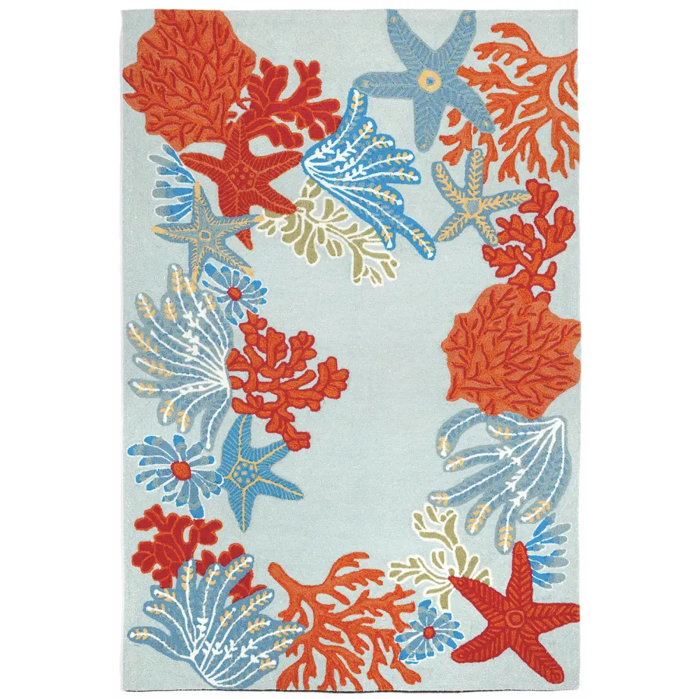 Liora Manne Ravella Ocean Scene Indoor/Outdoor Area Rug Aqua 7'6