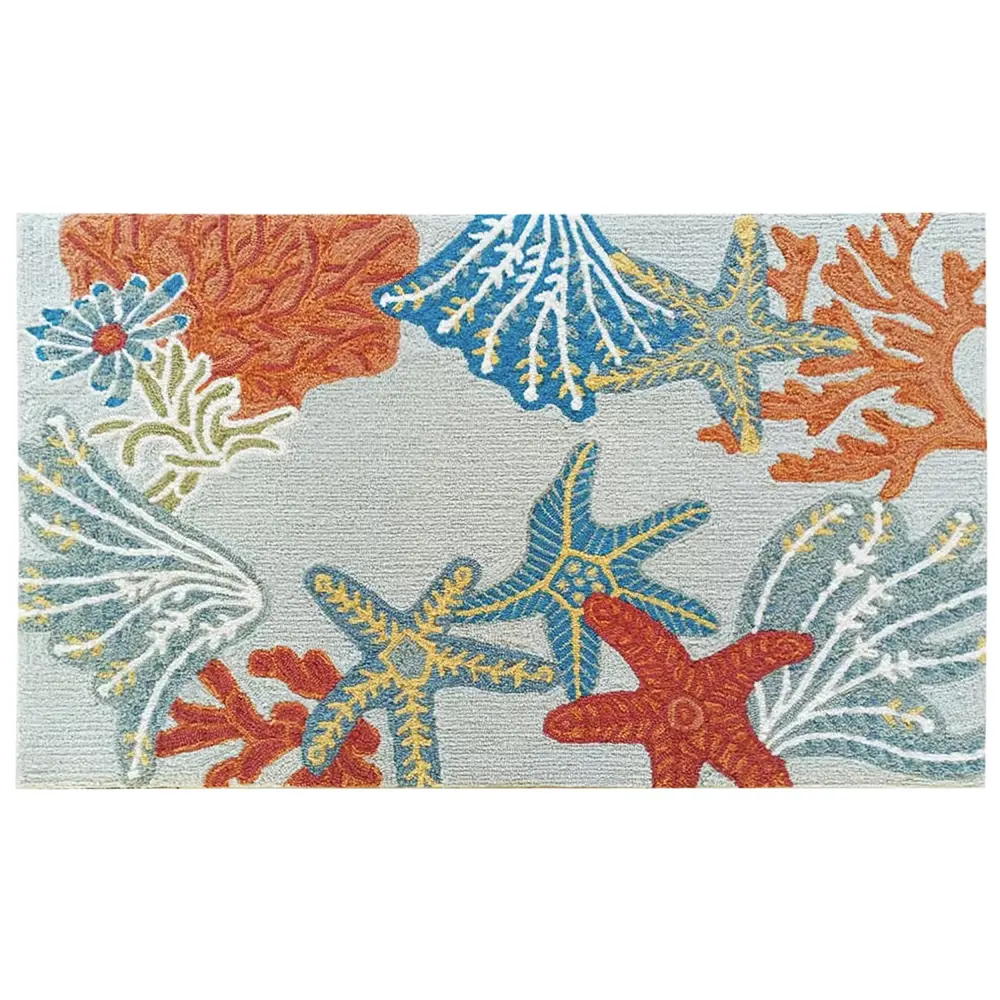 Liora Manne Ravella Ocean Scene Indoor/Outdoor Area Rug Aqua 2'6
