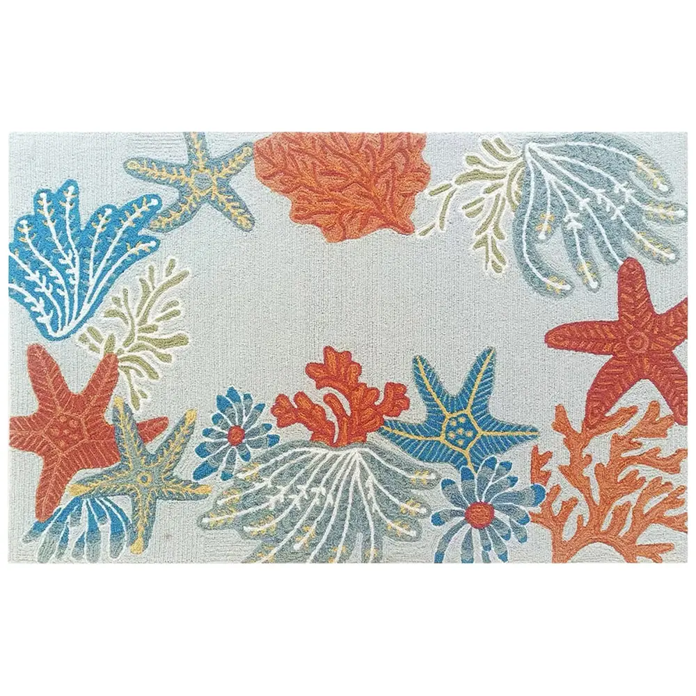 Liora Manne Ravella Ocean Scene Indoor/Outdoor Area Rug Aqua 3'6