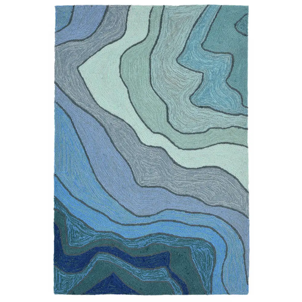 Liora Manne Ravella Mykonos Indoor/Outdoor Area Rug Water 2' x 3'