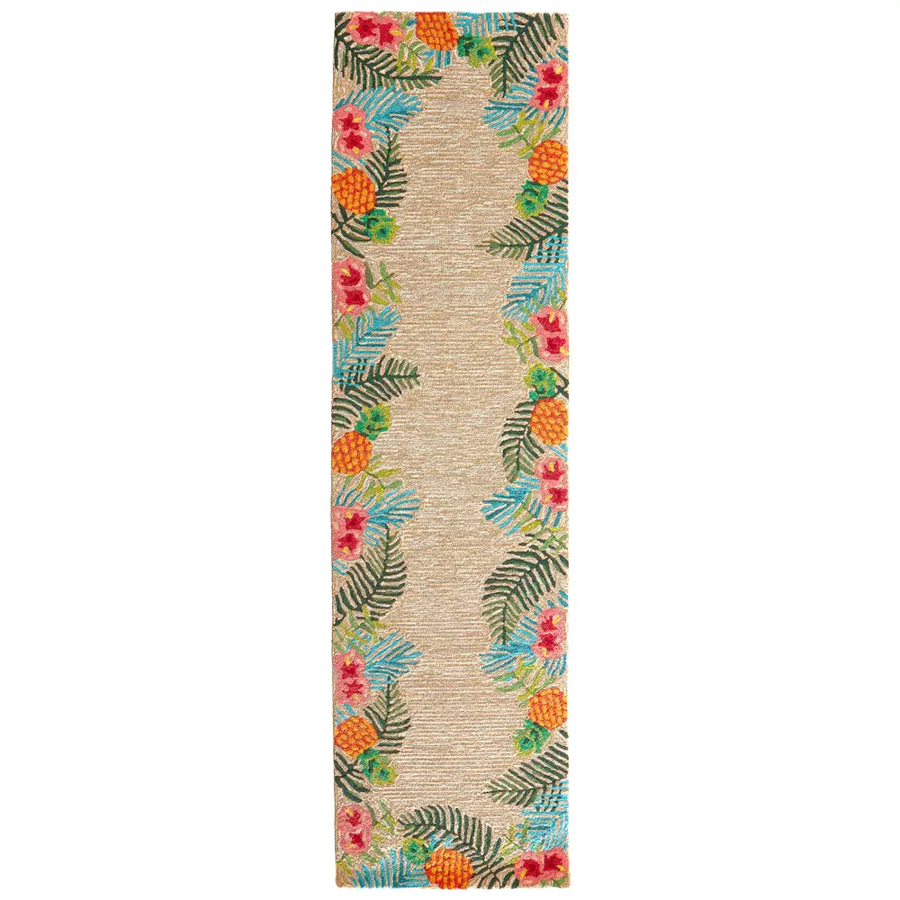 Liora Manne Ravella Tropical Indoor/Outdoor Area Rug Neutral 2' x 8'