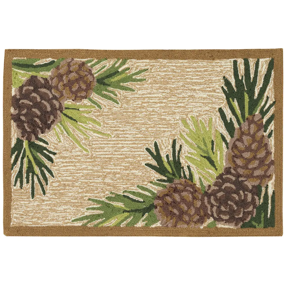 Liora Manne Ravella Forest Border Indoor/Outdoor Area Rug Natural 2' x 3'