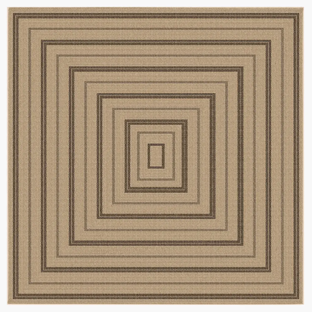 Liora Manne Sahara Multi Border Indoor/Outdoor Area Rug Natural 7'10