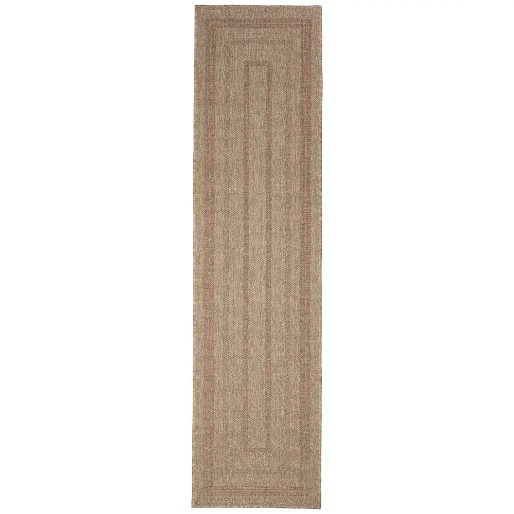 Liora Manne Sahara Multi Border Indoor/Outdoor Area Rug Terracotta 1'11