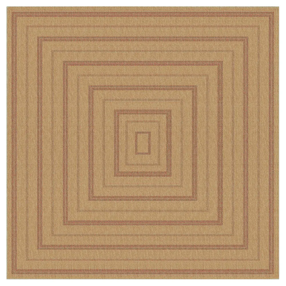 Liora Manne Sahara Multi Border Indoor/Outdoor Area Rug Terracotta 7'10
