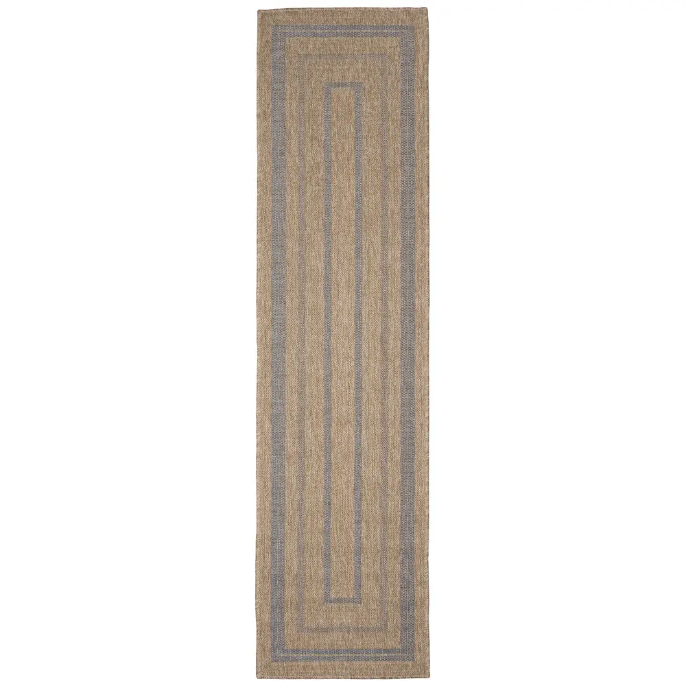 Liora Manne Sahara Multi Border Indoor/Outdoor Area Rug Navy 1'11