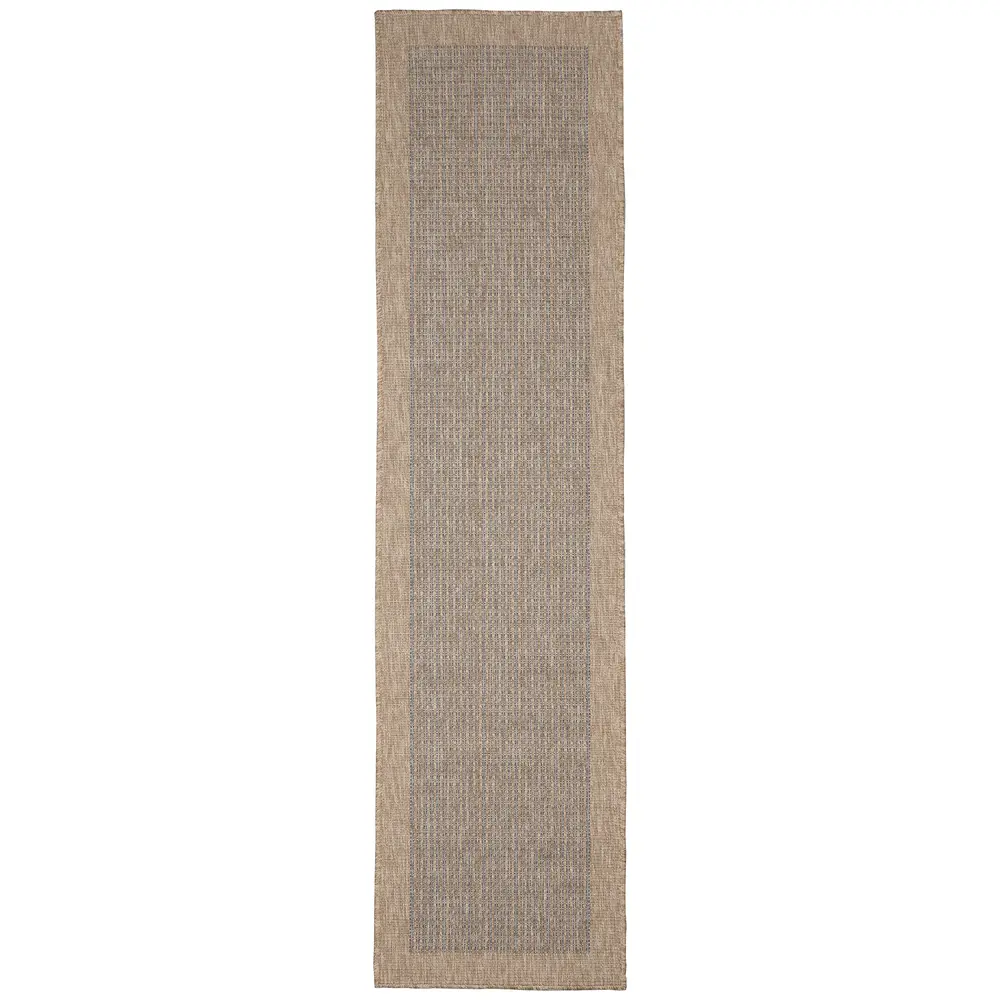 Liora Manne Sahara Texture Border Indoor/Outdoor Area Rug Navy 1'11