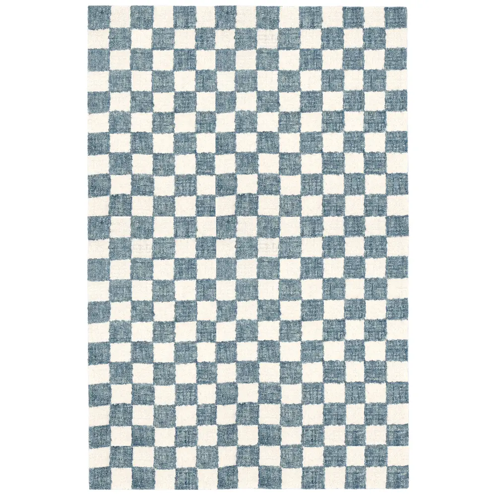 Liora Manne Savannah Checkerboard Indoor Area Rug Blue 5' x 7'6