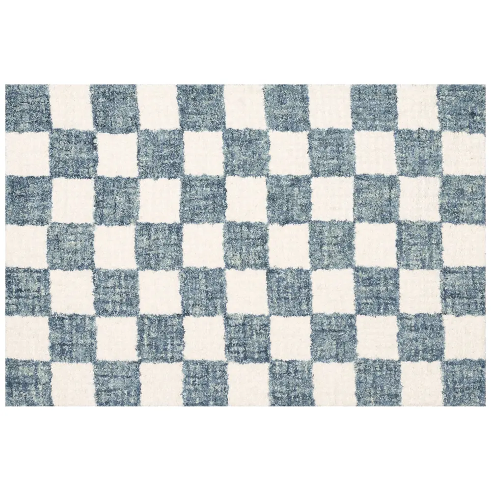 Liora Manne Savannah Checkerboard Indoor Area Rug Blue 2' x 3'