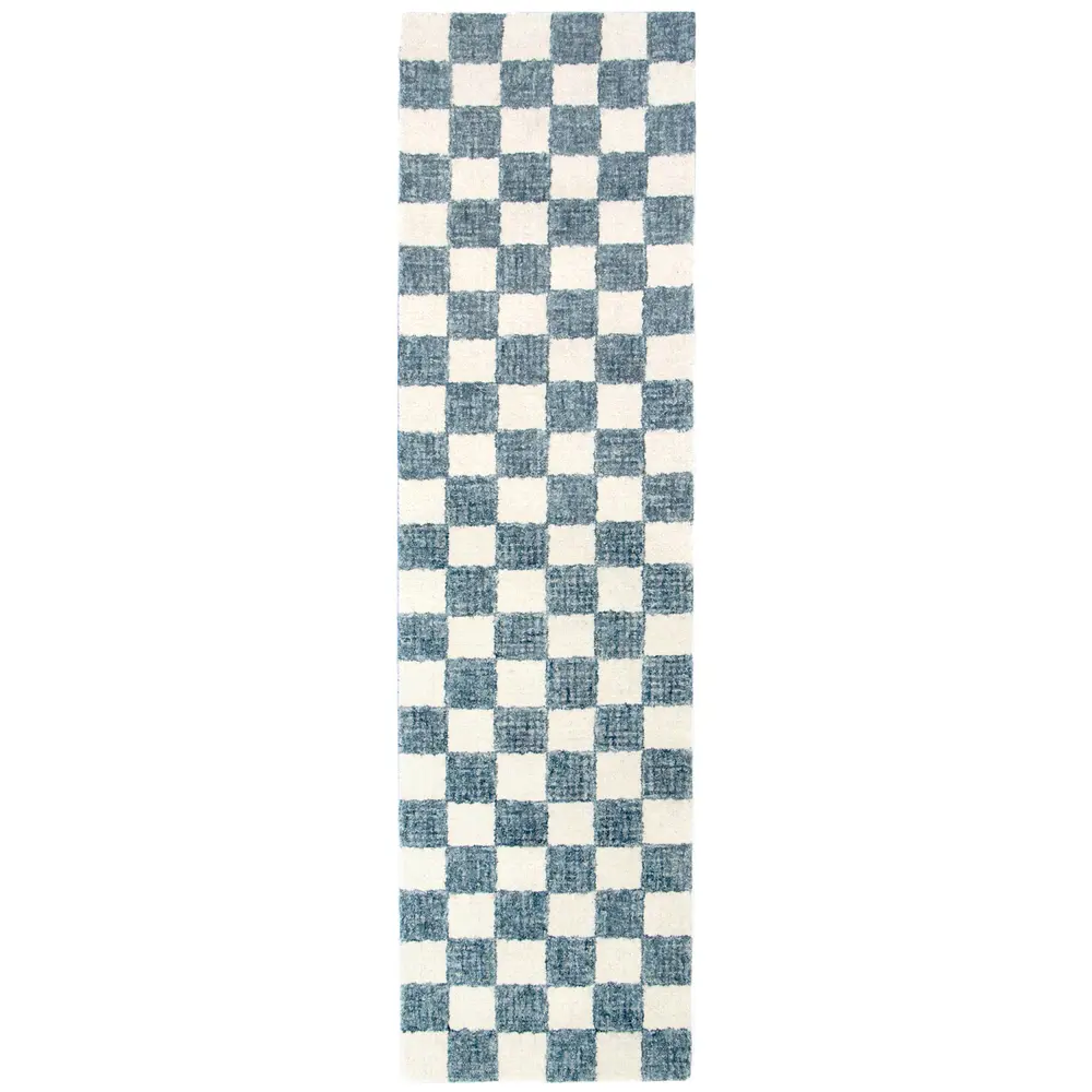 Liora Manne Savannah Checkerboard Indoor Area Rug Blue 2' x 7'6