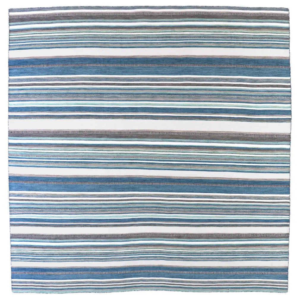 Liora Manne Sonoma Malibu Stripe Indoor/Outdoor Area Rug Seascape 8' Square