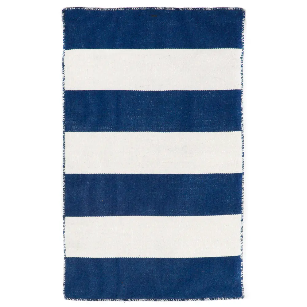 Liora Manne Sorrento Rugby Stripe Indoor/Outdoor Area Rug Navy 2' x 3'
