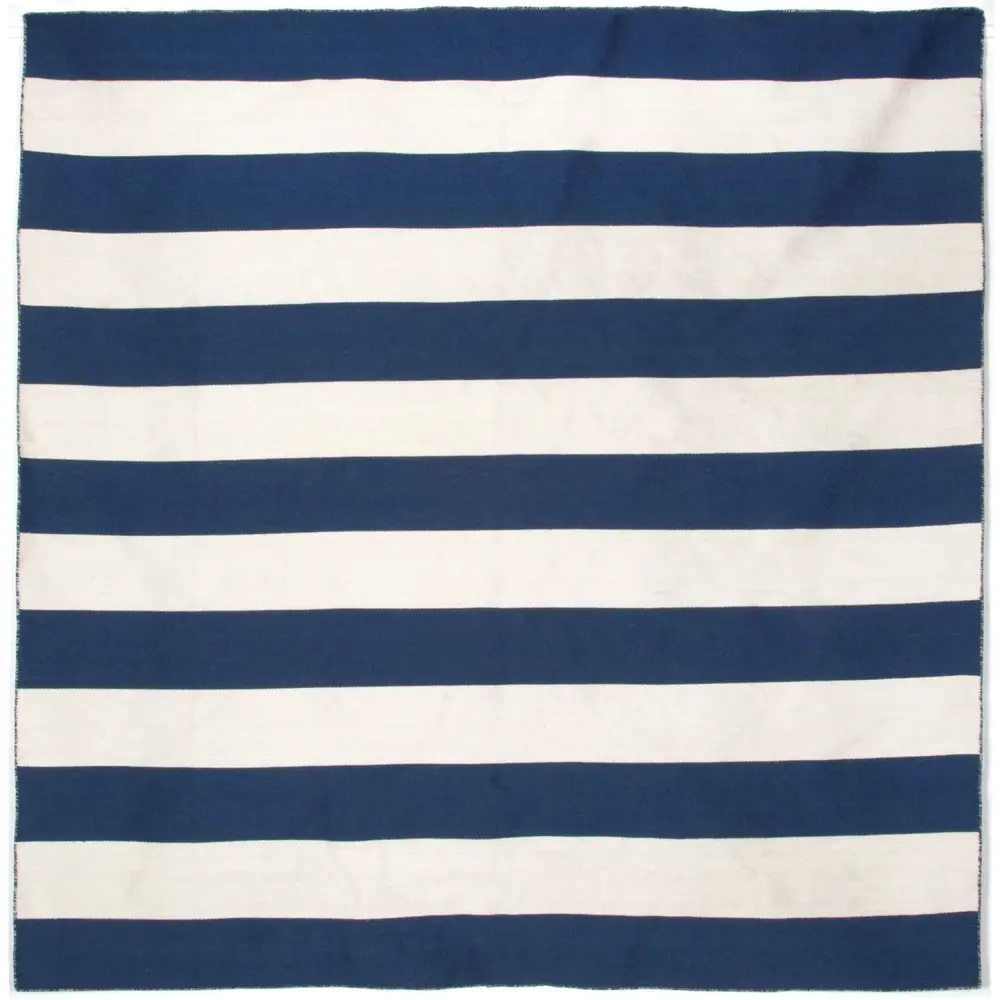 Liora Manne Sorrento Rugby Stripe Indoor/Outdoor Area Rug Navy 8' Square
