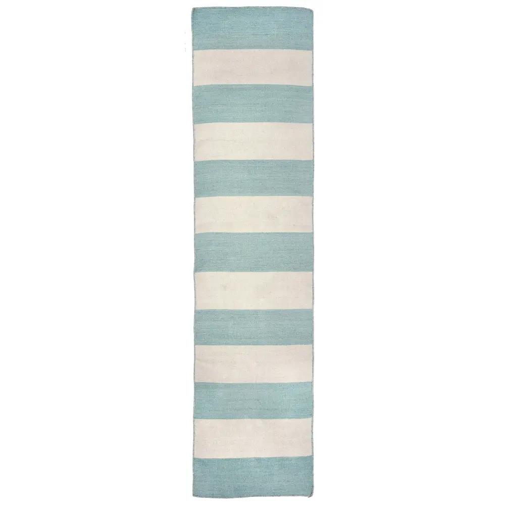 Liora Manne Sorrento Rugby Stripe Indoor/Outdoor Area Rug Water 2' x 8'