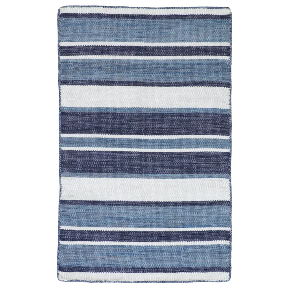 Liora Manne Sorrento Boat Stripe Indoor/Outdoor Area Rug Navy 2' x 3'