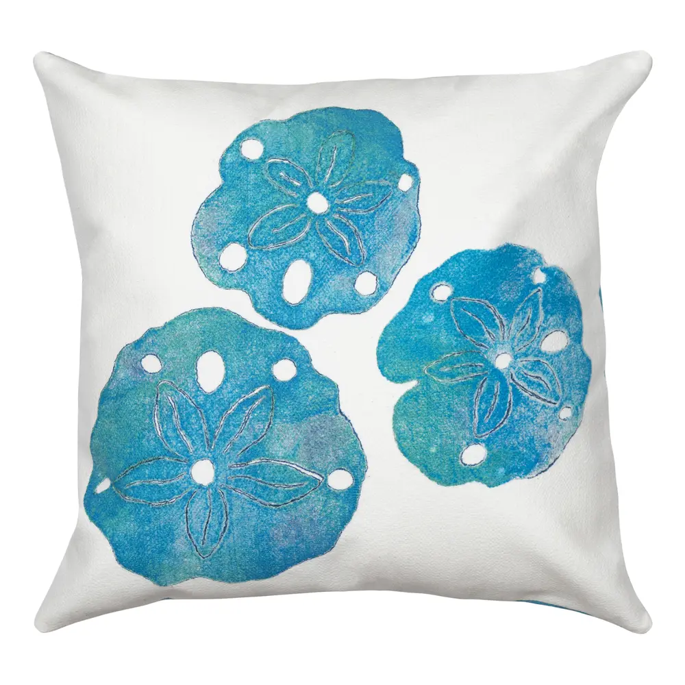 Liora Manne Visions I Sand Dollar Indoor/Outdoor Pillow Pearl 20