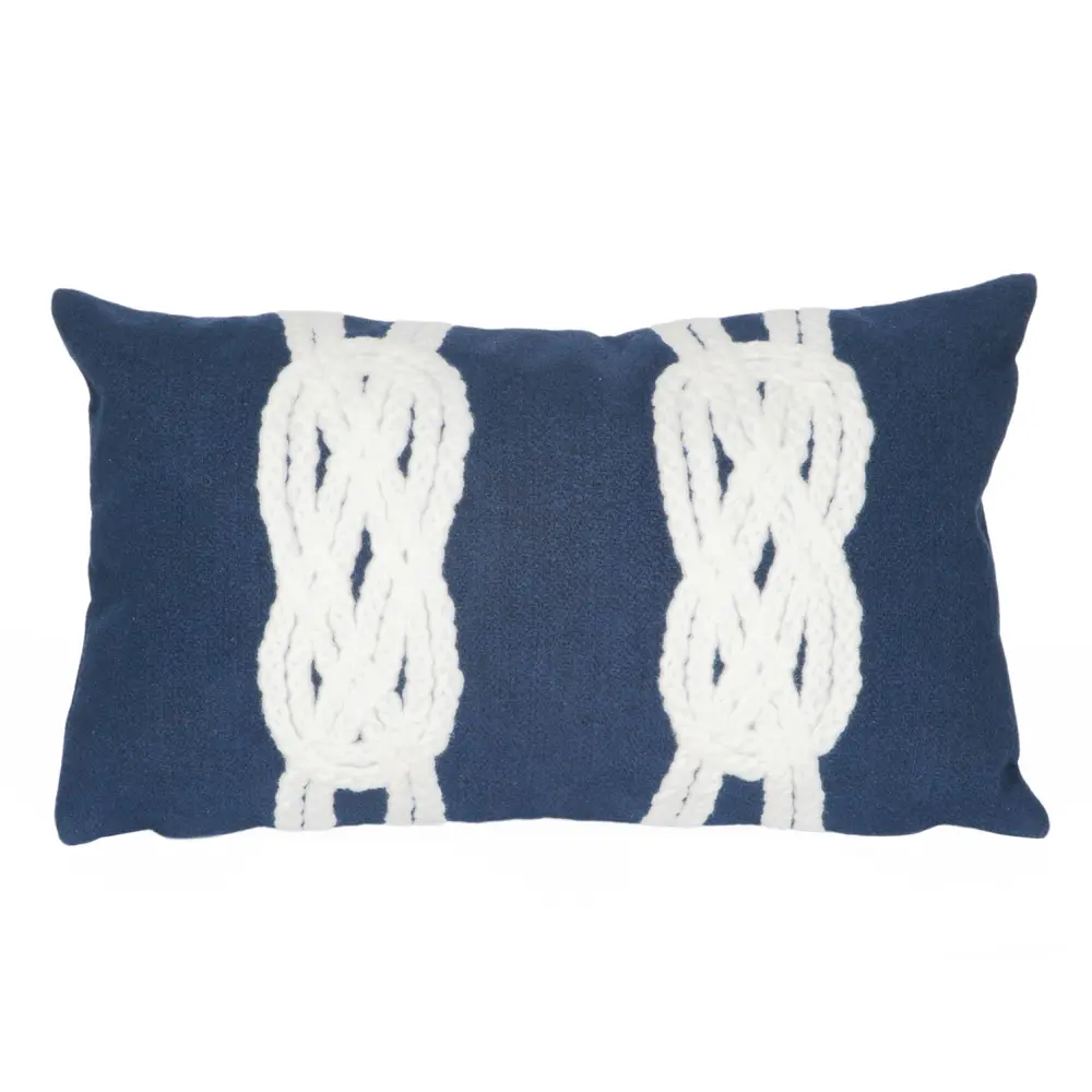 Liora Manne Visions II Double Knot Indoor/Outdoor Pillow Navy 12