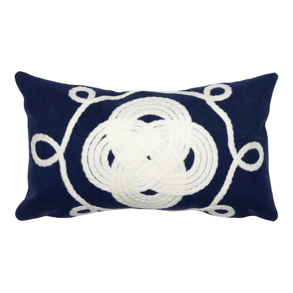 Liora Manne Visions II Ornamental Knot Indoor/Outdoor Pillow Navy 12