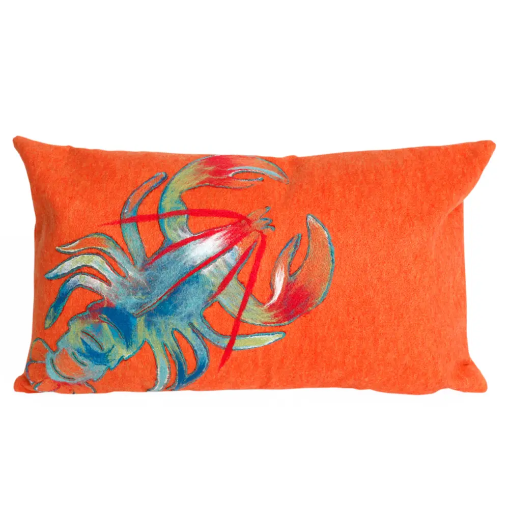 Liora Manne Visions II Lobster Indoor/Outdoor Pillow Orange 12