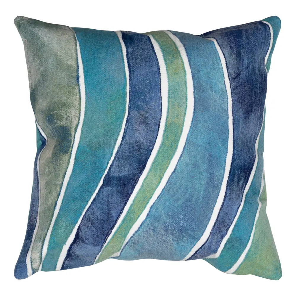 Liora Manne Visions III Waves Indoor/Outdoor Pillow Ocean 20