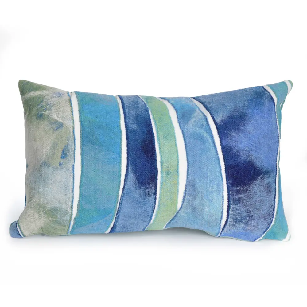 Liora Manne Visions III Waves Indoor/Outdoor Pillow Ocean 12