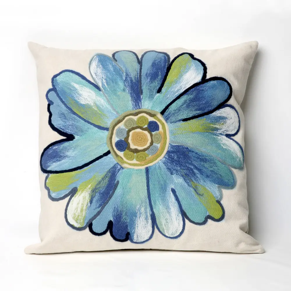 Liora Manne Visions III Daisy Indoor/Outdoor Pillow Aqua 20