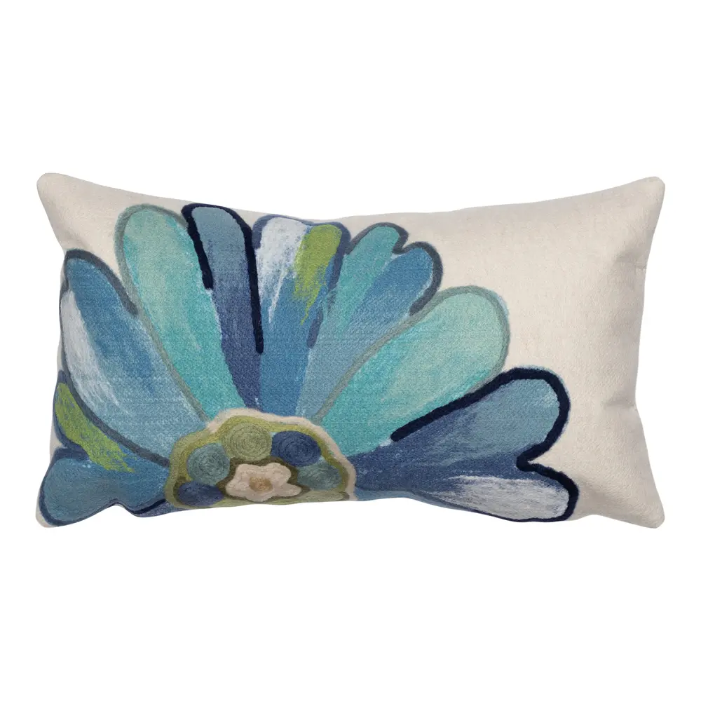 Liora Manne Visions III Daisy Indoor/Outdoor Pillow Aqua 12