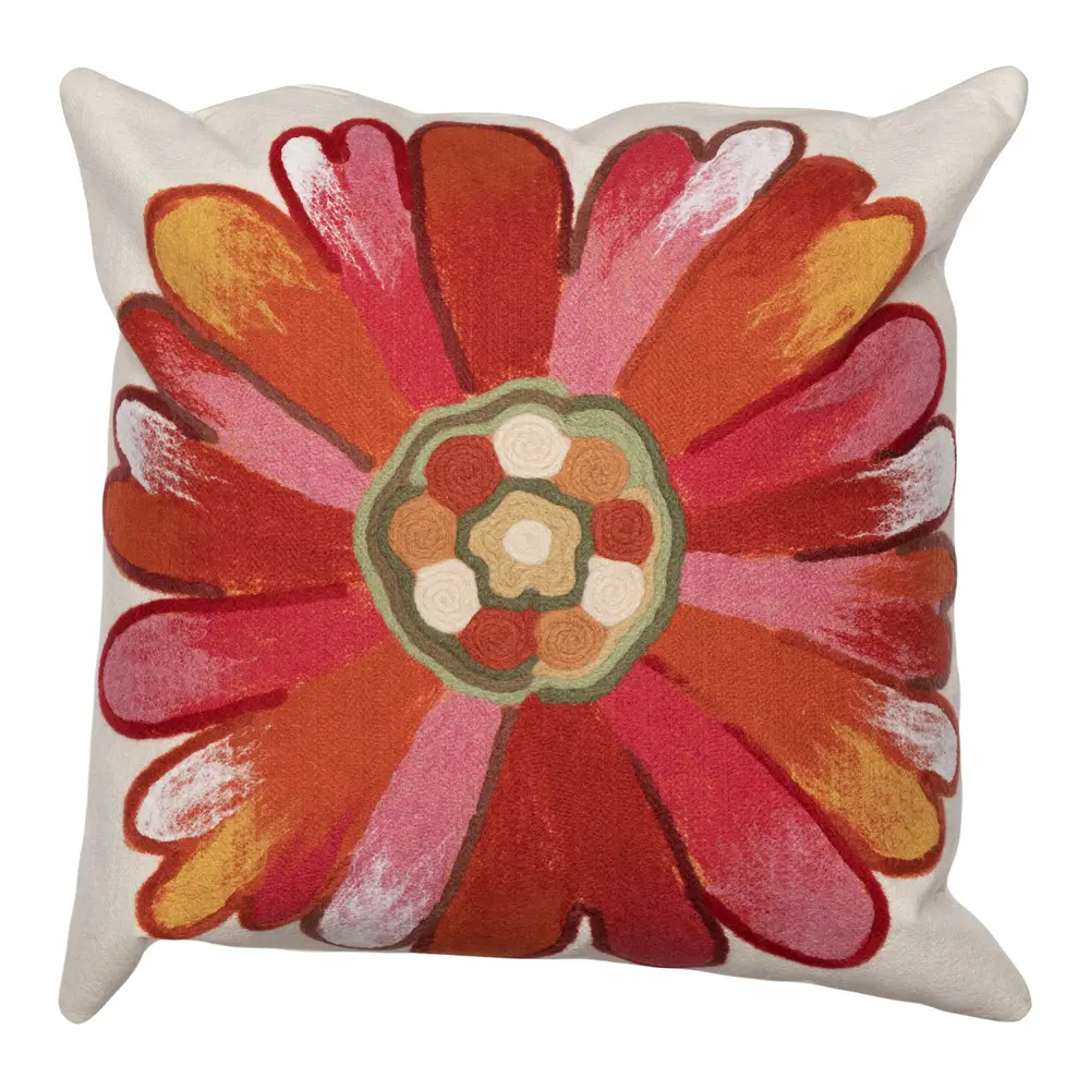 Liora Manne Visions III Daisy Indoor/Outdoor Pillow Orange 20
