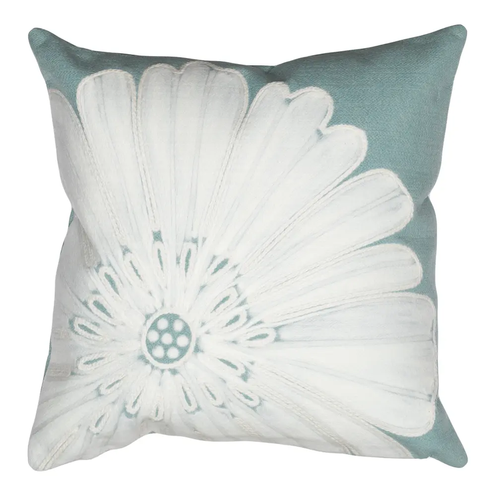 Liora Manne Visions III Antique Medallion Indoor/Outdoor Pillow Aqua 20