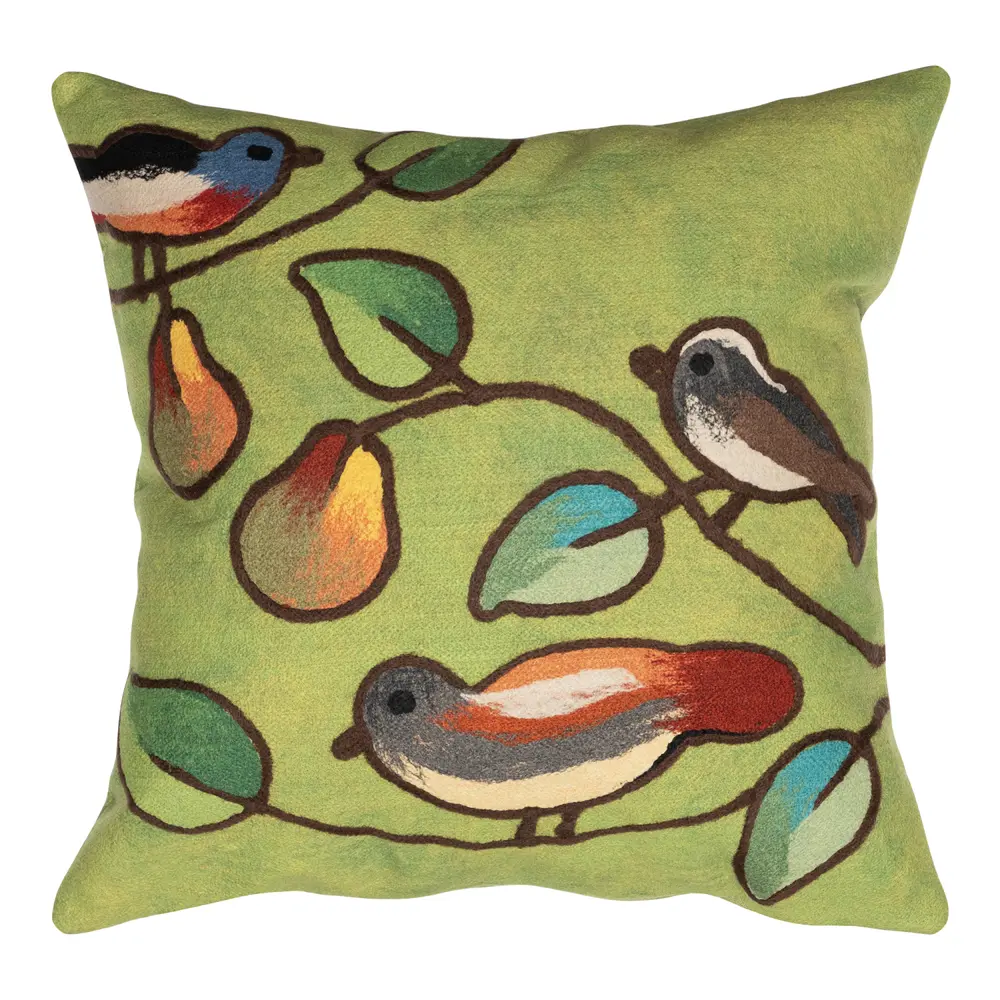 Liora Manne Visions III Song Birds Indoor/Outdoor Pillow Green 20