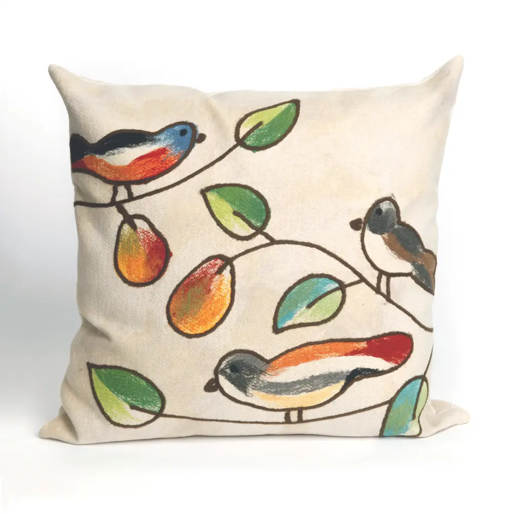 Liora Manne Visions III Song Birds Indoor/Outdoor Pillow Cream 20