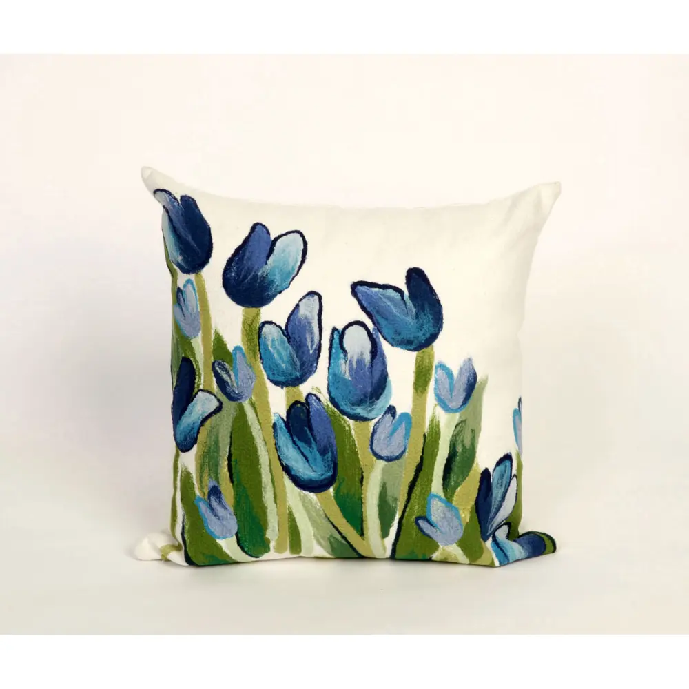 Liora Manne Visions III Allover Tulips Indoor/Outdoor Pillow Blue 20