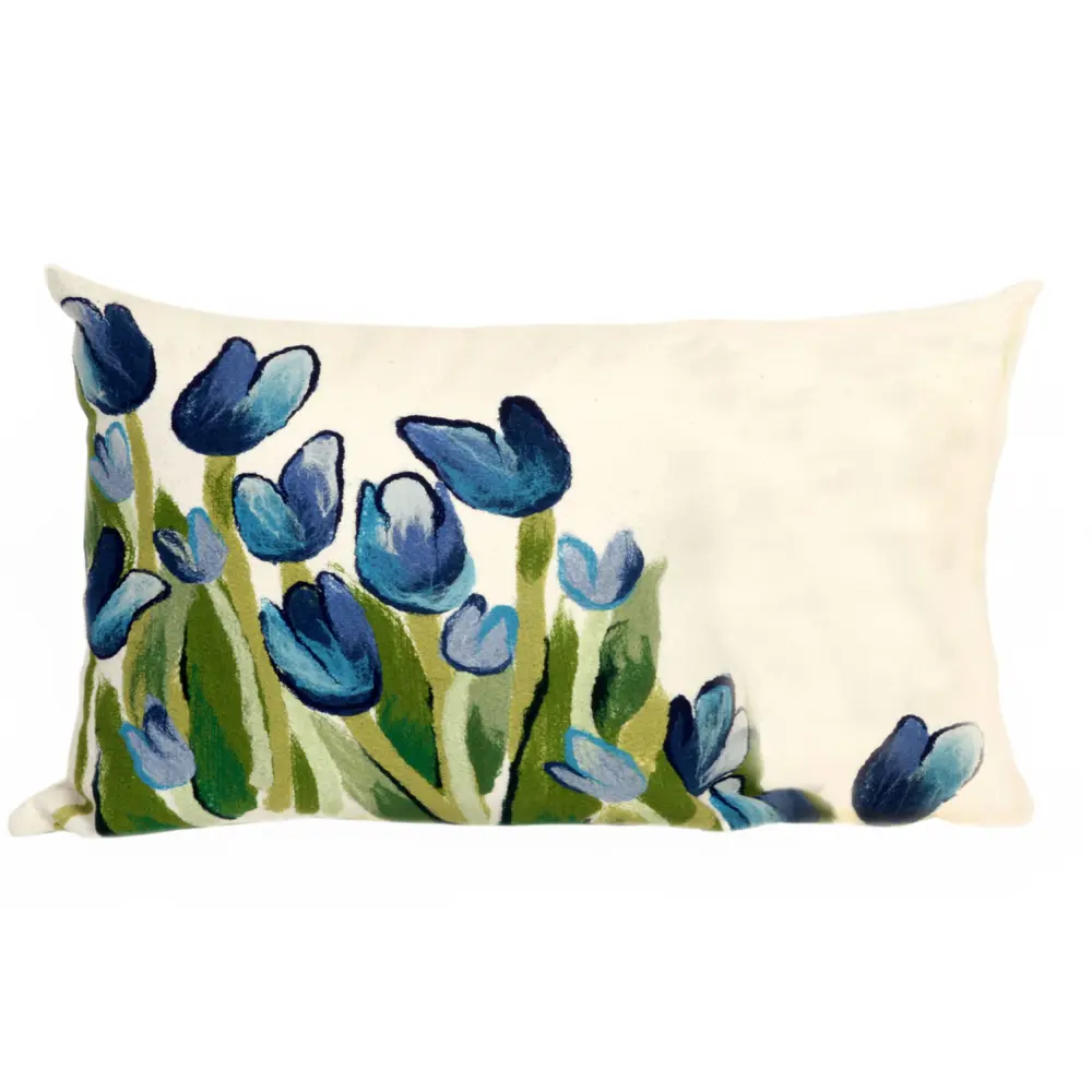 Liora Manne Visions III Allover Tulips Indoor/Outdoor Pillow Blue 12
