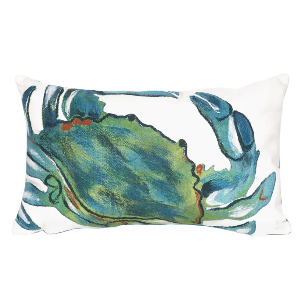 Liora Manne Visions III Blue Crab Indoor/Outdoor Pillow Sea 12