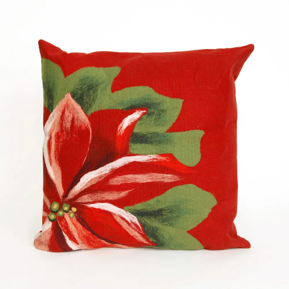 Liora Manne Visions III Poinsettia Indoor/Outdoor Pillow Red 20