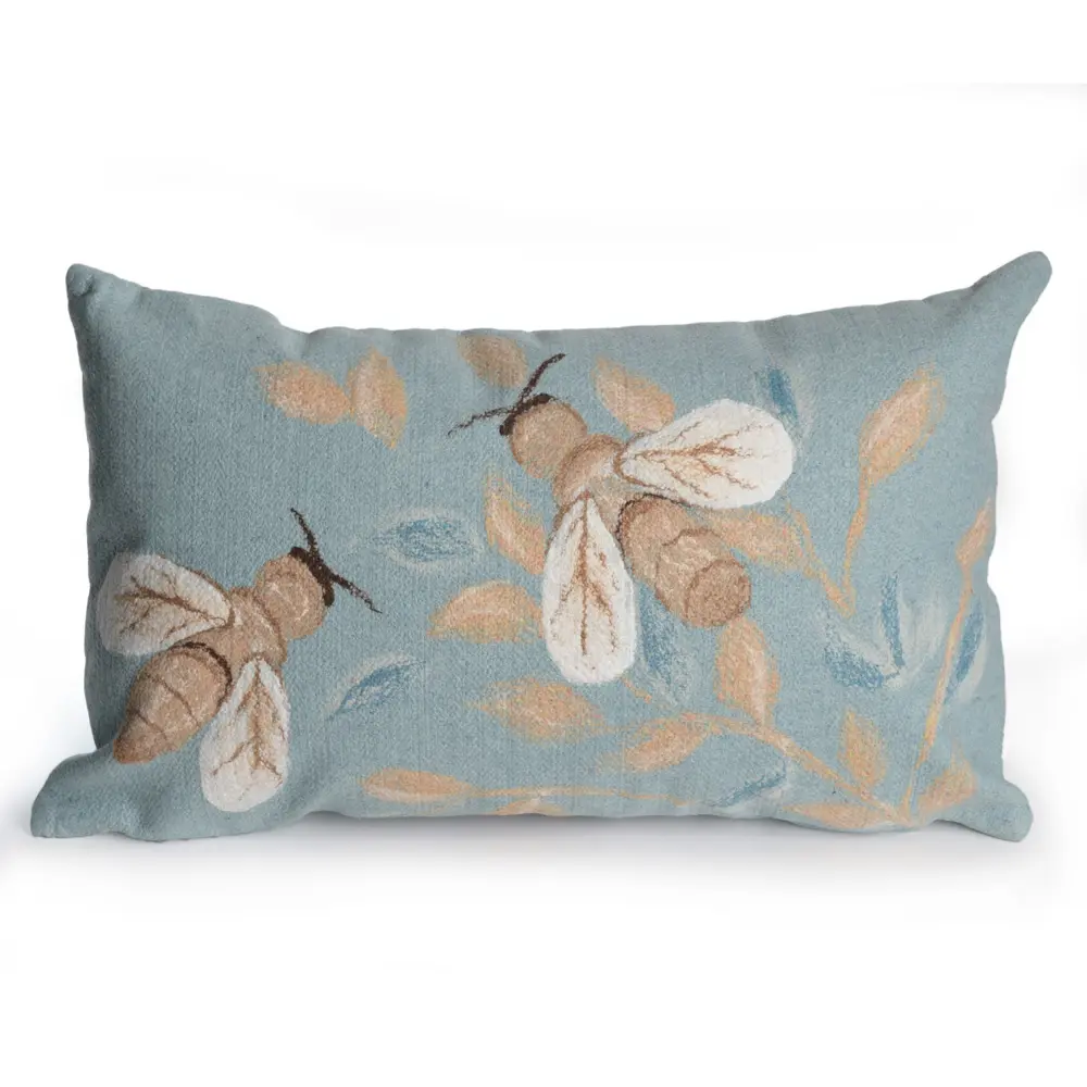 Liora Manne Visions III Bees Indoor/Outdoor Pillow Aqua 12