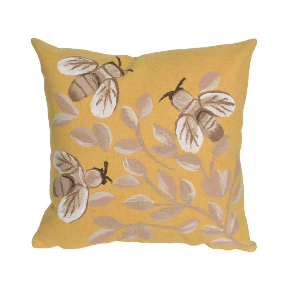 Liora Manne Visions III Bees Indoor/Outdoor Pillow Honey 20