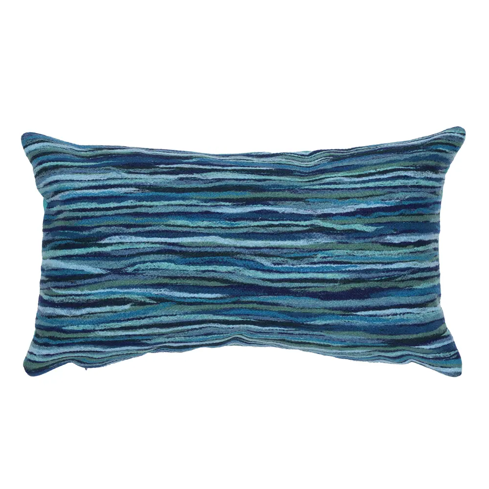 Liora Manne Visions III Broken Stripe Indoor/Outdoor Pillow Blue 12