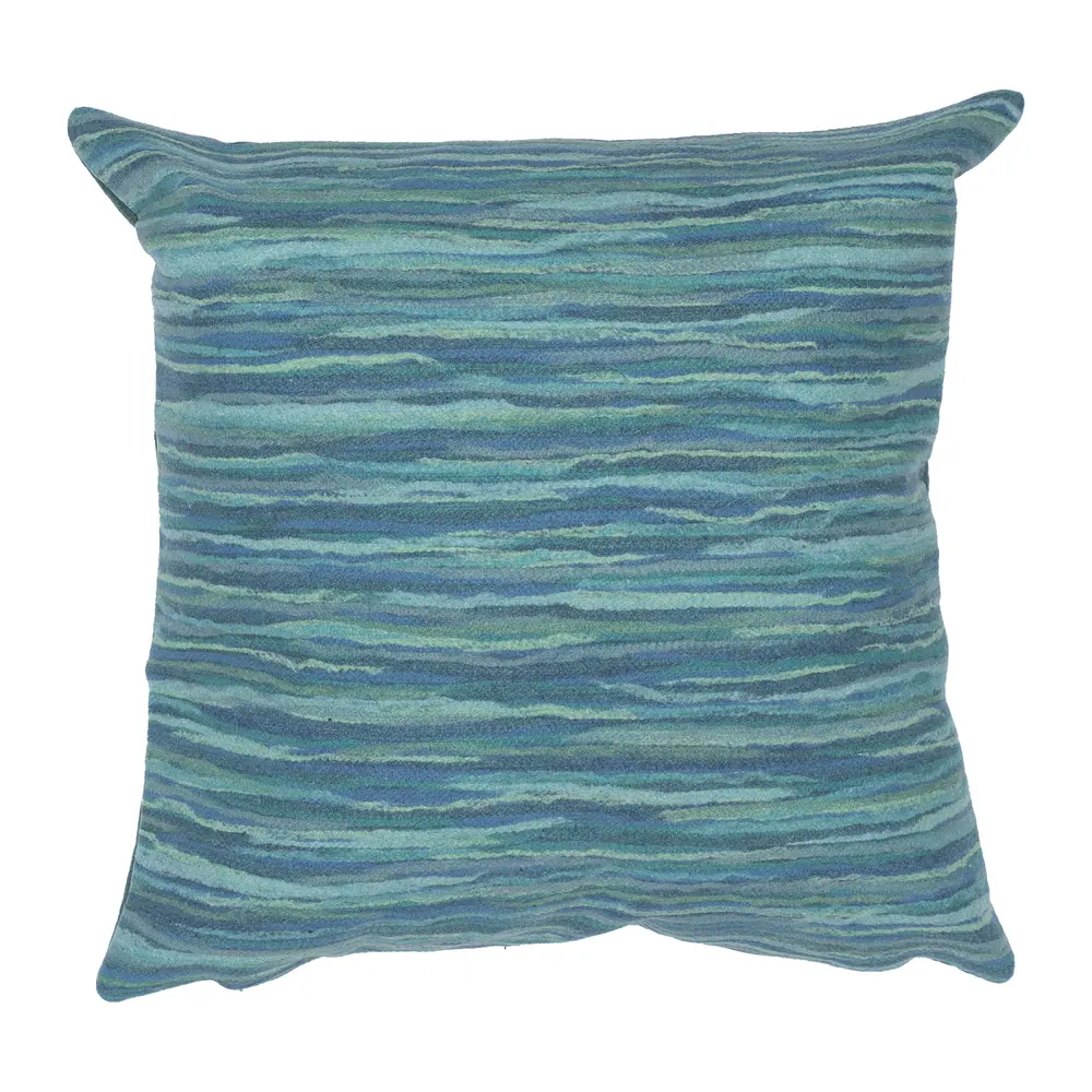 Liora Manne Visions III Broken Stripe Indoor/Outdoor Pillow Aqua 20